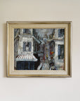 Framed Swedish painting of a Parisian street scene, available from hue