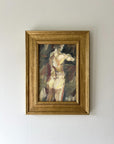 A framed vintage oil painting of standing nude figure painted in expressive brushstrokes. Available at Hue.