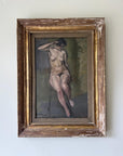 Framed painting of a nude figure in a worn vintage frame. available from hue