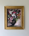 Framed vintage oil painting of a bouquet of flowers, available at Hue