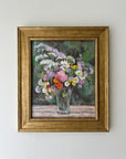 Framed vintage oil painting of a bouquet of spring flower, available at Hue.