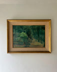Framed vintage oil painting of a park scene, available at Hue.