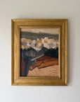 Framed vintage artwork with an abstracted landscape. Available at Hue.