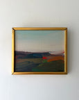 Framed vintage oil landscape painting in an abstract style. Available at Hue.