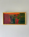 Framed painting of a red abstract landscape in a vintage gilt frame, available from hue