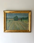 Framed vintage oil painting of a landscape with a vintage gilt frame, available at Hue