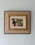 Framed vintage mixed-media artwork of an indigenous woman.