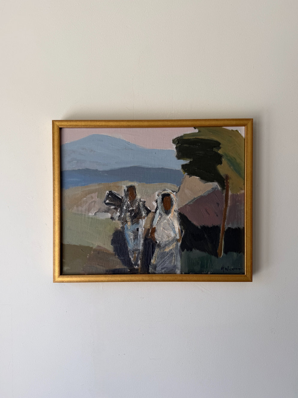 SUNLIT FIGURES - Vintage, Swedish oil painting by Åke Wickström
