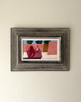 Framed vintage abstract mixed media painting of two figures. Available at Hue.