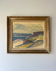 Frames vintage oil painting of a coastal scene with cliffs. Available at Hue.