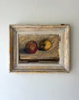 Framed vintage still life oil painting of two apples. Available at Hue.