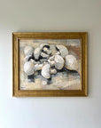 Framed vintage still life oil painting of mushrooms, available at Hue.