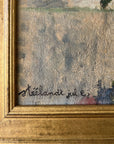 Artist's signature bottom left of oil painting.