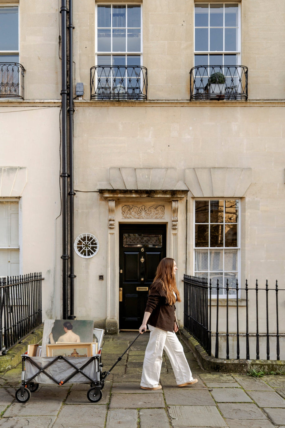 Vintage art curator sourcing original French and Scandinavian mid-century vintage art in Bath and transporting framed paintings.