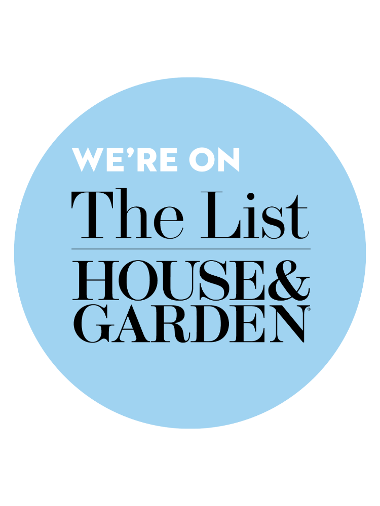 House & Garden The List graphic announcing Hue + Holasz as part of its directory of recommended interior design professionals.