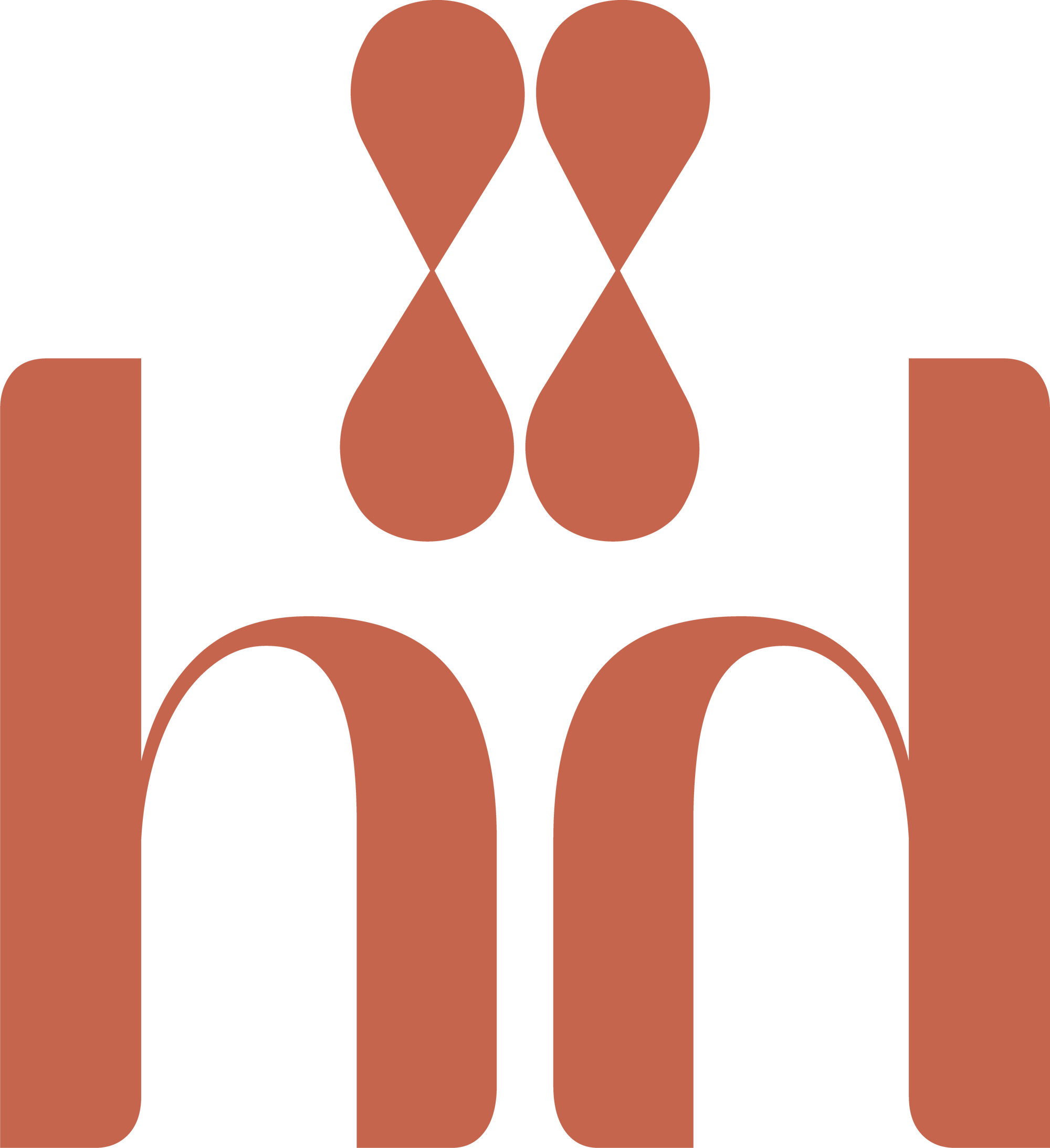 Logo with abstract design in brown on a white background for hue and holasz