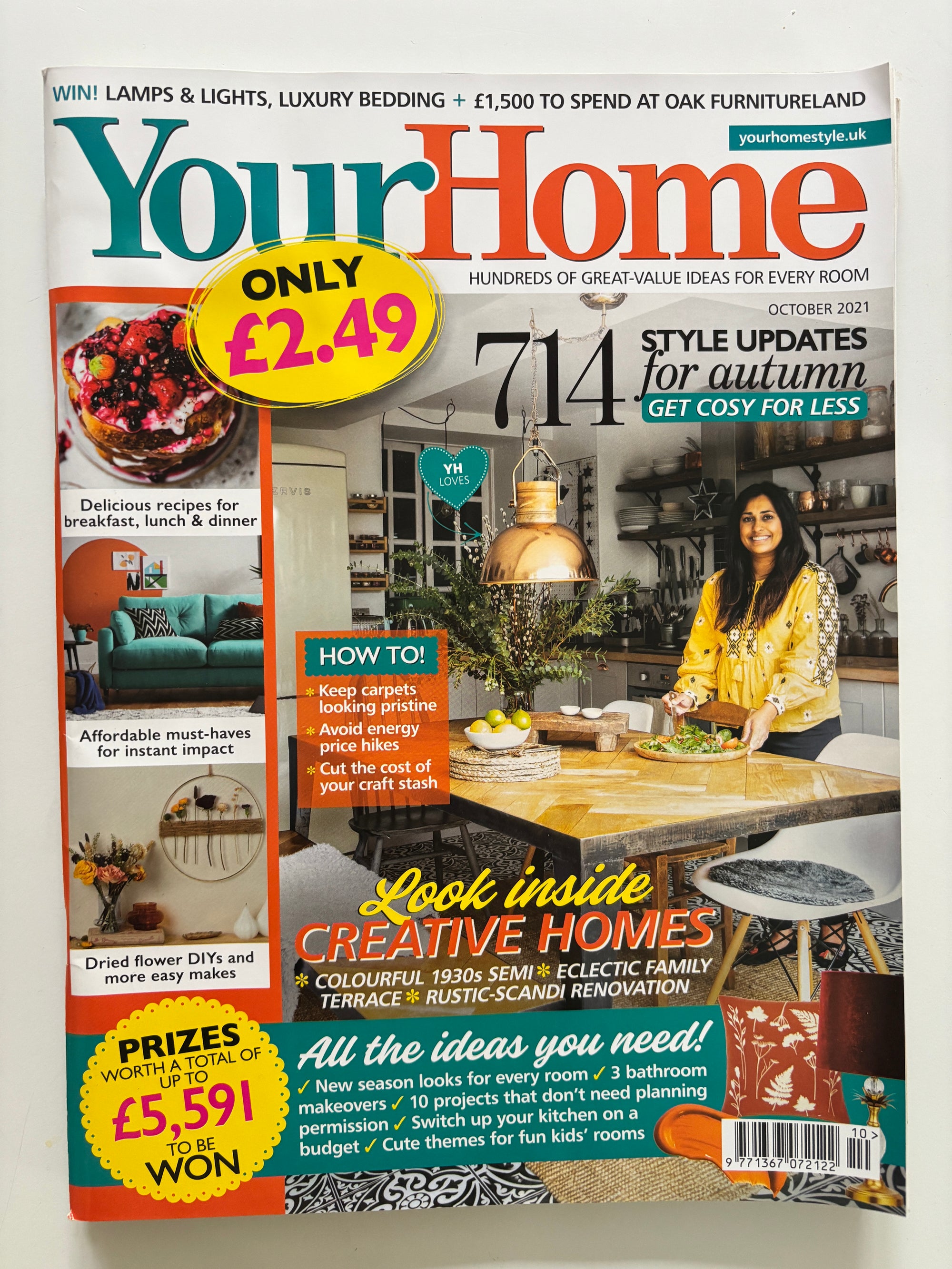 Magazine cover of 'Your Home' with lifestyle images and text on a white background