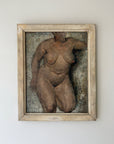 Framed vintage artwork of a nude, female figure. Available at Hue. 
