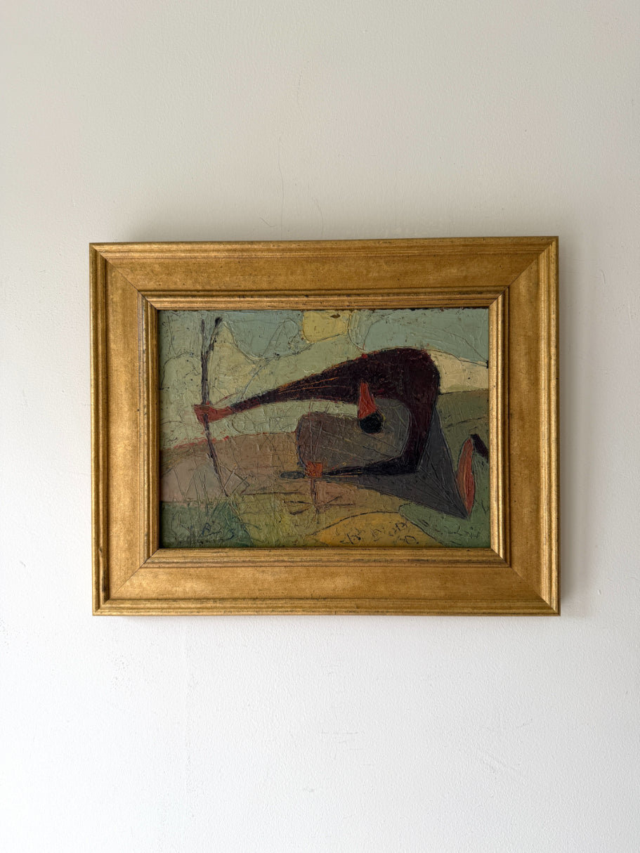 Framed vintage artwork of abstracted  person. Available at Hue. 