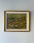 Framed vintage oil painting of an abstract, impasto landscape. Available at Hue.