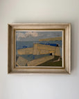 Framed abstract oil painting of a coastal scene. Available at Hue. 