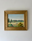 Framed vintage oil painting of a summer meadow. Available at Hue. 