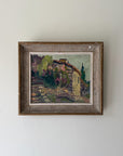 Framed vintage oil painting of a Mediterranean villa. Available at Hue. 