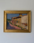 Framed vintage oil painting of Spanish village houses in the sun. Available at Hue. 