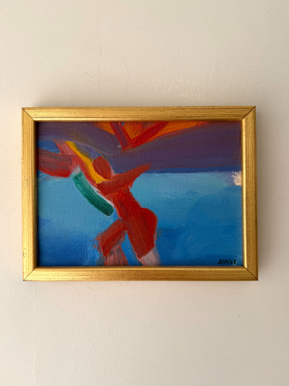 Small framed vintage abstract painting. Available at Hue
