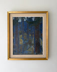 Framed vintage oil painting of a forest scene. Available at Hue.